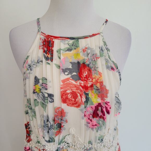 Anthropologie Ranna Gill Kalia Floral Dress Ivory Crochet Lace Women Small - Picture 5 of 15